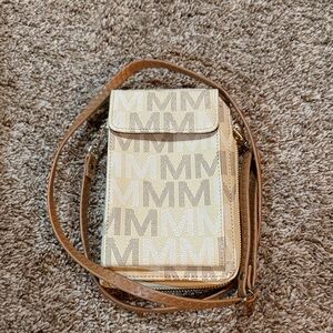 Tan and Cream Crossbody Bag